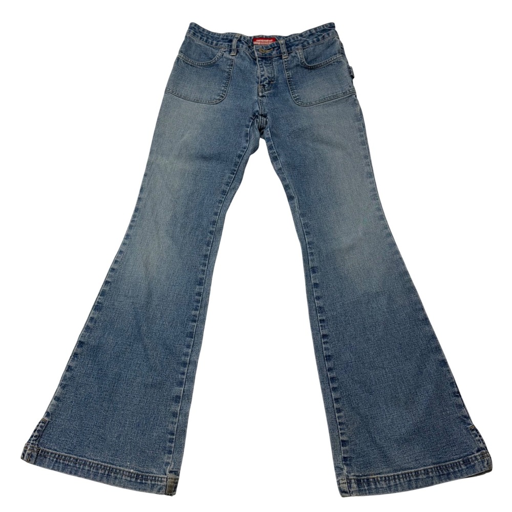 Unionbay Vintage Jeans  Low Rise Flare Leg Stretch Blue Juniors 7 Y2K